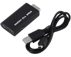 PS2 naar HDMI Omvormer, Retro Game Console Video Audio Adapter met USB Voedingskabel, voor Aansluiting op Moderne TV en Monitor