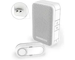 Honeywell DC311SP2 draadloze plug-in deurbel met horizontale beldrukker 4 melodieën 84 dB 150 meter wit