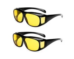 Night Vision Bril - 2 stuks - Nacht bril auto - Autobril - Night vision - Computerbril - Avondbril - Nachtbril Auto - Polarisend - voor dames/heren - Gele bril voor autorijden, computeren, gamen - Lichtgewicht - Nachtblind