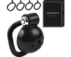 DOWO® - Mini Locker - Kuisheidskooi- Chastity cage - Peniskooi – Hemisferisch - ABS - Zwart - 4 Maten