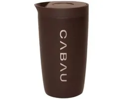 Cabau - Bloom Cup – RVS Thermosbeker met Tuit – 360 ml – Chocolate Brown – Houdt Drank 8 Uur Warm & 12 Uur Koud – Lekvrij & Dubbelwandig – Travel Mug – Koffie to Go Thermosbeker