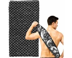 Kaiyaya - 2 Stuks - Exfoliërende Handdoek - Extra Lang Rug Scrubber - Dubbelzijdig Scrubdoek - Duurzaam Vezelmateriaal - Lichaamsreiniging Massage Zwart 100x25 cm