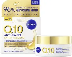 NIVEA Q10 Power Dagcreme Extra voedend – Anti-rimpel Crème – SPF 15 – Bio arganolie – Gezichtscreme Droge tot Zeer Droge Huid – 50 ml