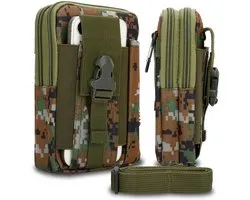 Étui adapté pour Vodafone Smart ULTRA 6 en camouflage vert téléphone portable tactique molle EDC pochette compatible sac à bandoulière étui de ceinture militaire housse
