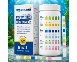 Aqua-Loui® - Water Teststrips - 100 Stuks - Test Strips Water - Water Test Strips Aquarium - Voor Aquarium & Zwembad - pH, GH, KH, Nitriet, Nitraat & Chloor - Complete Waterkwaliteitstest