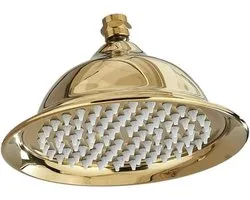 Gouden messing regendouchekop, vervanging voor regendouchekop, antiek messing doucheaccessoire (lichtgeel)