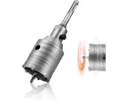 Hollow Drill Bit 55mm Wall Drill Bit with SDS Plus Adapter Center Drill Carbide Core Drill Crown Hammer Impact - ShopVlot