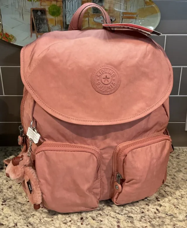 KIPLING Women's Fiona Backpack Kl9014 Kind Rose w/Monkey-Orson MSRP $114 NWT