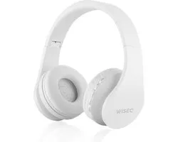 WiseQ Draadloze Koptelefoon Kinderen – Witte Bluetooth Kinderkoptelefoon met Microfoon – FM-Radio – 8u Bluetooth Geluidsdempend – Wit