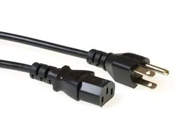 ACT Netsnoer USA connector - C13 zwart 2,5 m AK5062