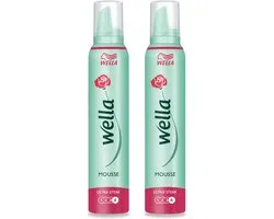 2 x WellaFlex Hold Ultra Strong Mousse - Haarmousse - Langdurige Versteviging - Flexibele Textuur - 200 ml - Voordeelverpakking - 2 stuks