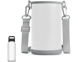 Waterfleshouder Compatibel met YETI Rambler Bottle-38 oz/40 oz-Hydro Flask Brede Mond-32 oz/40 Oz-Owala FreeSip Waterflessen Sling Draagtas-Houdt Fles Rechtop-Wit