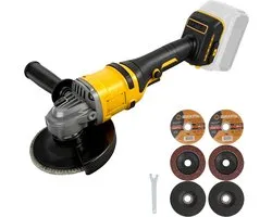 Cordless Angle Grinder, 125 mm, Compatible with Dewalt 20 V Batteries, Cordless Grinder, 1180 W Brushless, Battery - ShopVlot