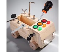 Planche à vis Montessori en bois, commutateur de feu de circulation automobile, speelgoed moteur, tableau occupé Montessori, speelgoed en bois, speelgoed éducatif, cadeaux pour enfants, garçons et filles à partir de 3 ans