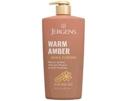 Jergens Shea Fusion Warm Amber Body Lotion 414ml – Hydraterende Moisturizer met Shea Butter & Vitamine E voor Zachte, Stralende Huid