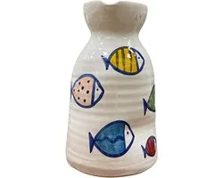 Amarcord La Romagna Ceramic Jug Handmade Hand Painted with Colourful Fish Handle 1 Litre