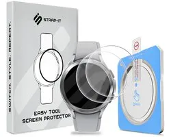 Strap-it 2-pack Screenprotector met One-Click Tool screen protector display bescherming geschikt voor Samsung Galaxy Watch 4 Classic 46mm