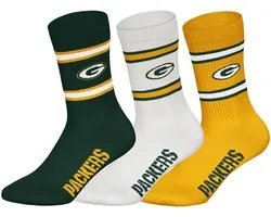 NFL GREEN BAY PACKERS Crew Socks - 3-pack - Groen/Wit/Zwart - Maat 39/42