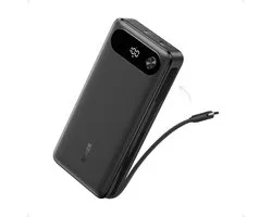 Anker Powerbank, 87 W Max snellaadaccu 20.000 mAh draagbare oplader met geïntegreerde USB-C-kabel, 2 USB-C en 1 USB-A