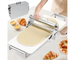 Opvouwbare Deegroller - Roestvrij Staal Roller - Bakken Thuis - Verstelbare Dikte - 90x40cm - Zilver