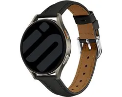 Strap-it Bracelet en cuir slimfit – Compatible avec Samsung Galaxy Watch 7 (40/44 mm) / Galaxy Watch 6 (Classic) / Galaxy Watch 5 (Pro) / Galaxy Watch 4 / Watch 3 / Watch FE / Polar Ignite 3-2 / Pacer / Unite / Huawei GT 3 / Huawei GT 2 - Zwart