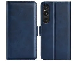 MobyDefend Hoesje - Geschikt voor Sony Xperia 1 VII - Luxe Wallet Book Case (Sluiting Zijkant) - Blauw