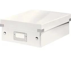 Leitz Wow Click & Store Kleine Opbergdoos - 84% Gerecycled Karton - Ruimtebesparende Sorteerdoos Met Vakjes - 22 x 10 x 28.2 Cm (BxHxD) - Wit