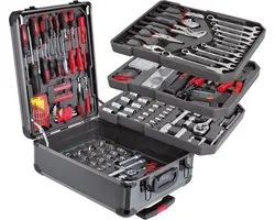 Boîte à outils Swiss Kraft 256 pièces - Chariot de luxe - Jeu de clés inclus