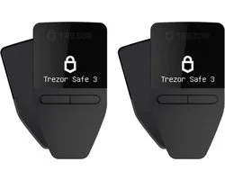 2x Trezor Safe 3 - Duo bundel - Crypto hardware wallets - Cosmic Black