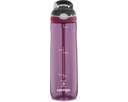 Contigo Ashland Autospout Bouteille d'eau avec paille | Grande gourde sans BPA de 720 ml | Bouteille de sport | Bouteille anti-fuite | Idéal pour École, la salle de sport, le cyclisme, la Course à pied, la Marche. | Fruit de la passion