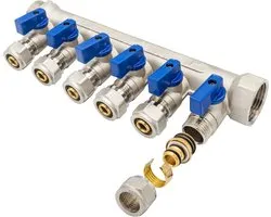 Belrad Verdeler Met Bolkraan MV-1" 6x16 - Blauw