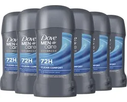 Dove Men+Care - Anti-Transpirant Deodorant Stick - Advanced - Clean Comfort - 6 x 50 ml - Voordeelverpakking
