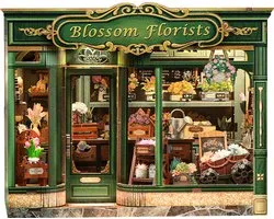 CuteBee - Book Nook - Modelbouwpakket - Houten 3D Puzzel - DIY Bouwpakket Volwassenen - Boekensteun - Blossom Florists CWGB403