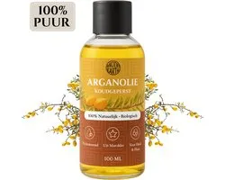 Arganolie 100% Puur voor het gezicht, huid en haar 100ml - Argan olie - Biologisch en Koudgeperst - Arganolie uit Marokko - Haarolie - Huidolie