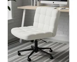 Clevich Office Chair No Armrest Wide Tailor Chair Ergonomic Height Adjustable Criss Cross Chair for Home Office Study Makeup Bedroom (Sherpa