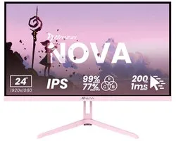 Moniteur de jeu Arozzi Nova 24" - Full HD IPS - 200Hz - Rose