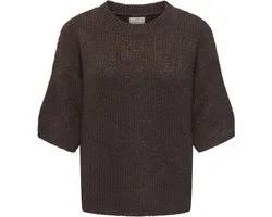 Jacqueline de Yong Trui Jdydicte S/s Pull O-neck Knt Noos 15392709 Chocolate Torte Dames Maat - XS