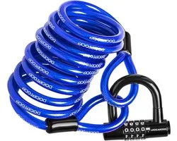 DocksLocks Weatherproof Coiled Safety Cable (1.5m to 7.5m Length) with Reinforced Loop Ends and Heavy Duty Compact U Lock, Anti-Theft Protection for Kayaks, Bikes, Outdoor Equipment