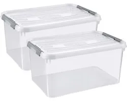 Curver Handy+ Opbergbox - 50L - 2 stuks - Transparant met deksel