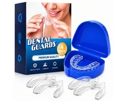 MasonPro Gouttière Anti-Bruxisme - 4 Pièces - Convient à Toute Dentition - Protège-Dents - Gouttière de Grincement des Dents - Gouttière Nocturne - Gouttière de Bruxisme - Protège-Dents