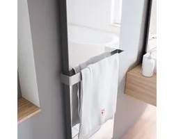 Handdoekhouder 43 cm - RVS - eenzijdig open - voor radiator van Schulte type: New York (met spiegel) - Lyon en Aachen