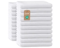 Lavea® 20 Pack Hydrofiele Doeken 70x70 cm – 100% katoen – zachte en absorberende doeken voor voeden, verschonen & babyzorg - Wit