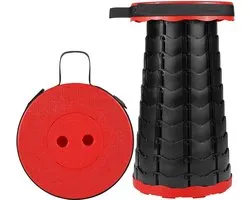 Shine Telescopische opvouwbare draagbare klapkruk met groot draagvermogen - rood, campingkruk voor outdoor camping vissen - Diealles Telescopic Stool