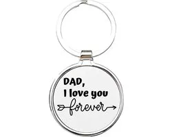 Akyol - dad i love you forever Sleutelhanger - Vader - vaders - vader sleutelhanger - papa sleutelhanger - sleutelhanger papa - familie sleutelhanger - vaderdag cadeautje - papa cadeau - dad - stiefvader - schoonvader - fathersday - 4 x 7,5 CM
