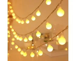 REWYTAZ-Globe String Lights for Bedroom, 20m 200 LED Fairy Lights Plug in, Warm Christmas String Lights for Indoor Outdoor Patio Party Garden Wedding Christmas Tree Decor