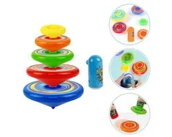 Jojofuny Stapelbare Gyro spin Set – Educatief Peuterspeelgoed voor Balans & Coördinatie, Gyroscoop Puzzel Speelgoed, Perfect voor Kinderfeestjes