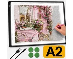 A2 Lightpad Lichtbak Diamond Painting Volwassenen | Magnetisch Dimbaar | All Smiles Premium Tekenbord | 2026 MODEL | Tekenen Schetsen Hobby