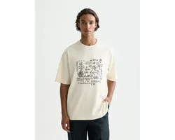 T-shirt Scotch & Soda coupe ample avec artwork cross-stitch devant