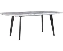 MOSBY - Uitschuifbare eettafel - Wit/Zwart - 90 x 160/200 cm - MDF