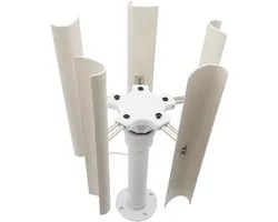 Verticale Wind Generator - Windmolen Draagbaar - Energie Opwekken - Vijf Bladen Ontwerp - 245 mm Rotatiediameter - Wit